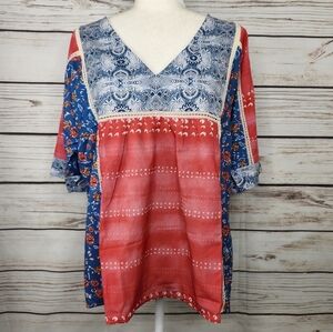 Boho Like Blouse Size XL Unbranded Floral